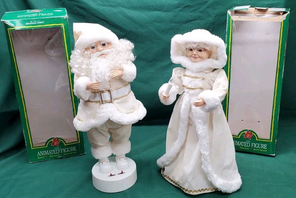 Set Vintage 90s Mr & Mrs Claus Telco Motionette 18\