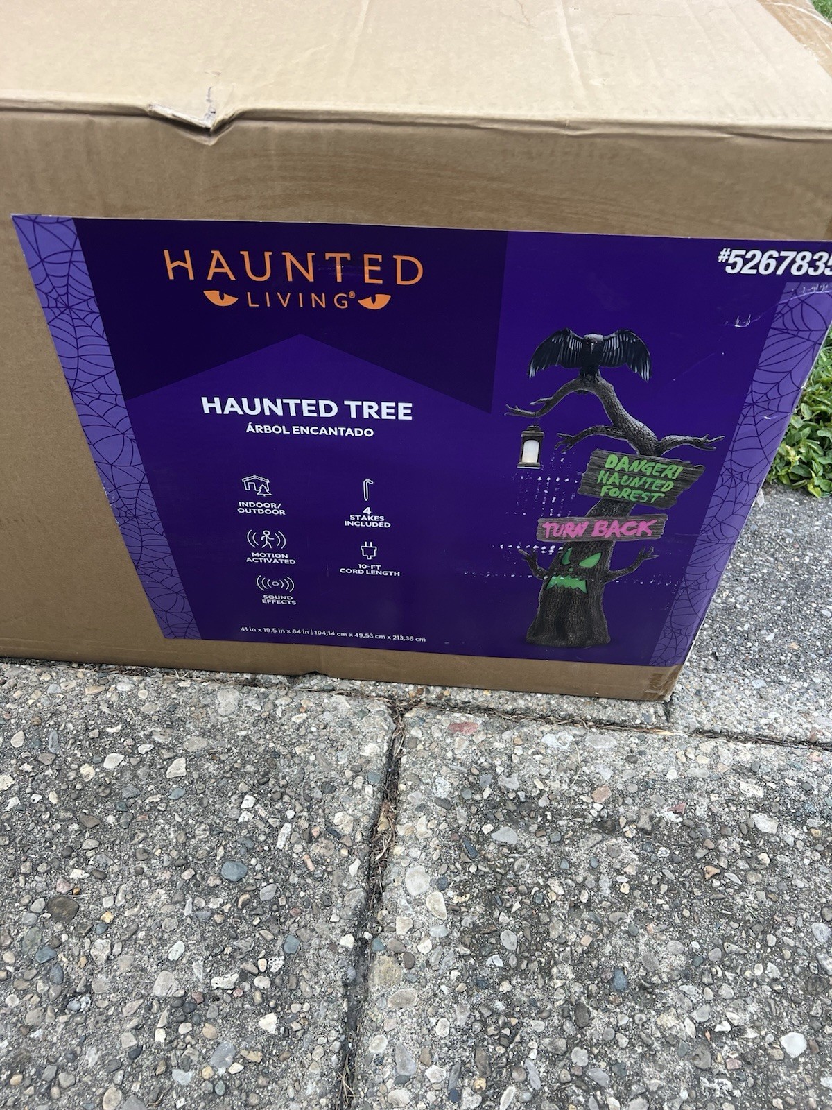 Rare Haunted Living 7 Ft Haunted Tree - Lighted and Speaking Tree Animatronic