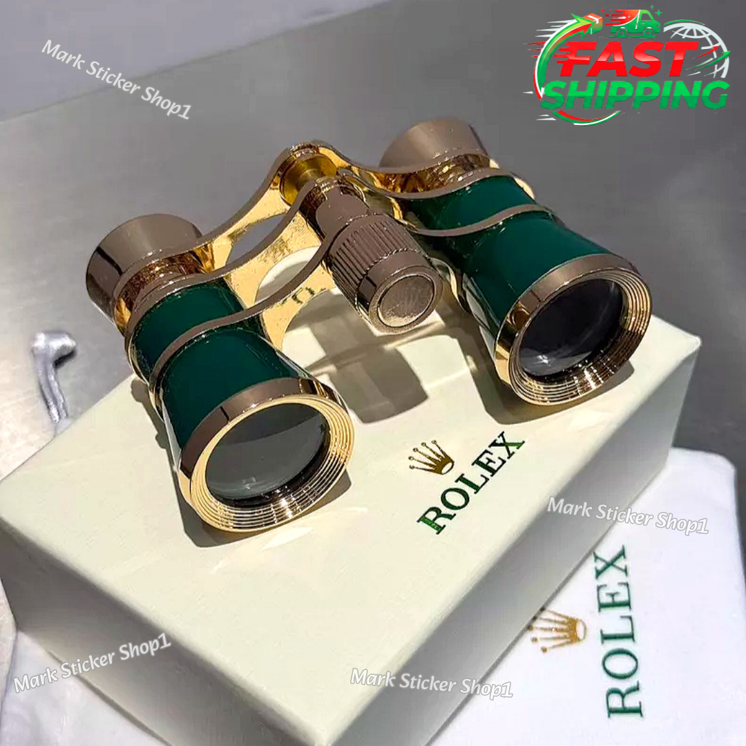 ROLEX Green Gold Trim Lacquer Engraved Opera Binoculars AD VIP Gift