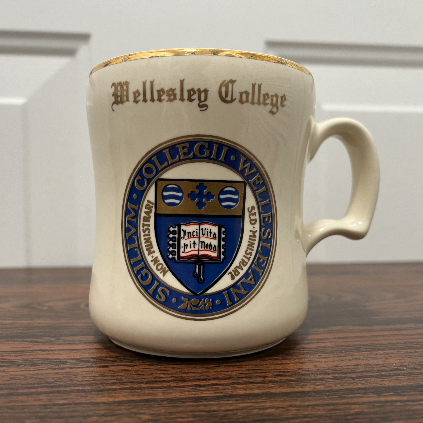 Vintage Wellesley College Ceramic Coffee Mug Late 70s - Early 80s W.C. Bunting