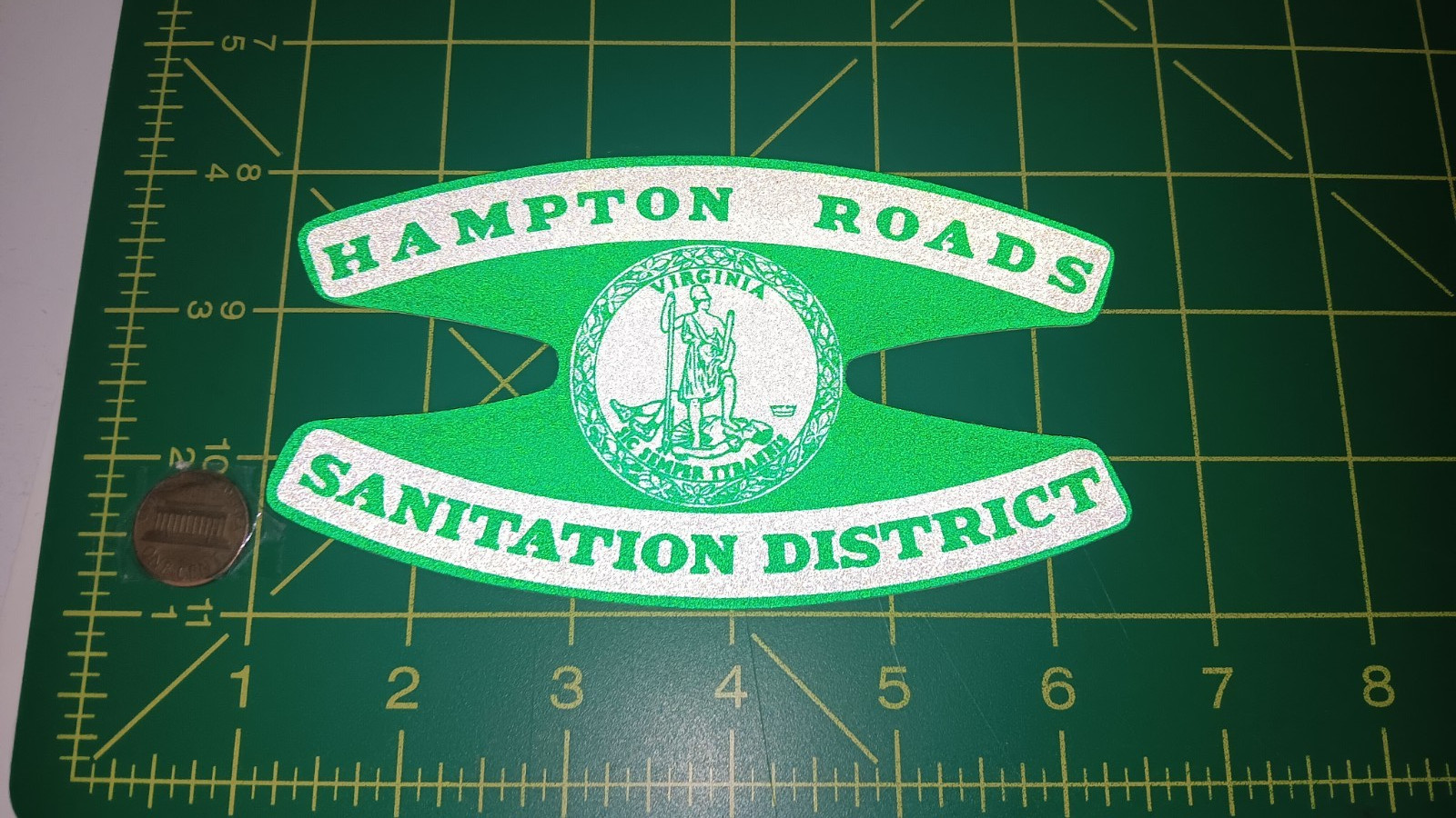SANITATION DISTRICT 3M REFLECTIVE VINTAGE STICKER ORIGINAL OLD STOCK