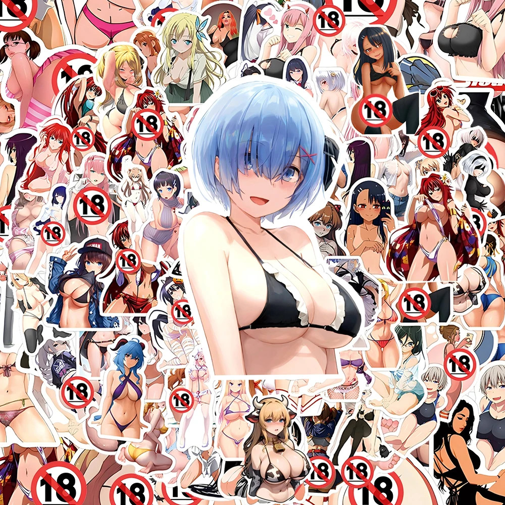 300 Pack Adult Anime Sexy Girl Waifu Stickers Large 2 Inch No Nudity Ground Ship