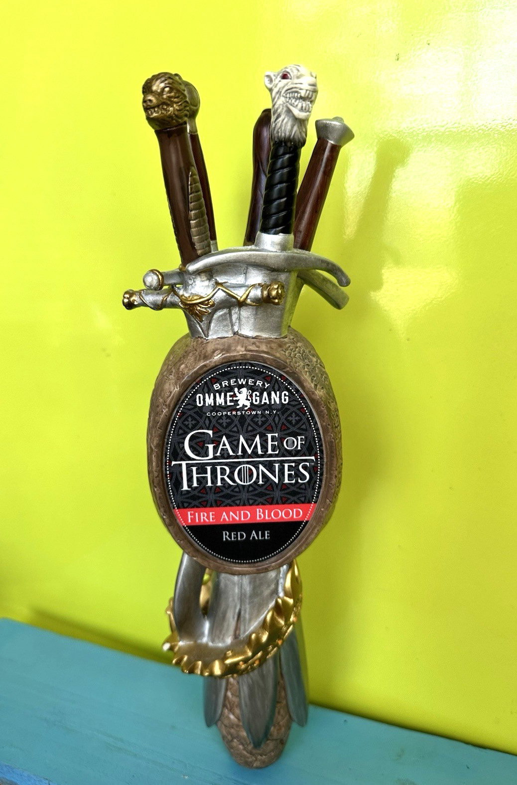 OmmeGang Game of Thrones SWORDS BEER Tap Handle FIRE & BLOOD Cooperstown NY OmmeGang Game of Thrones SWORDS BEER Tap Handle FIRE & BLOOD Cooperstown NY