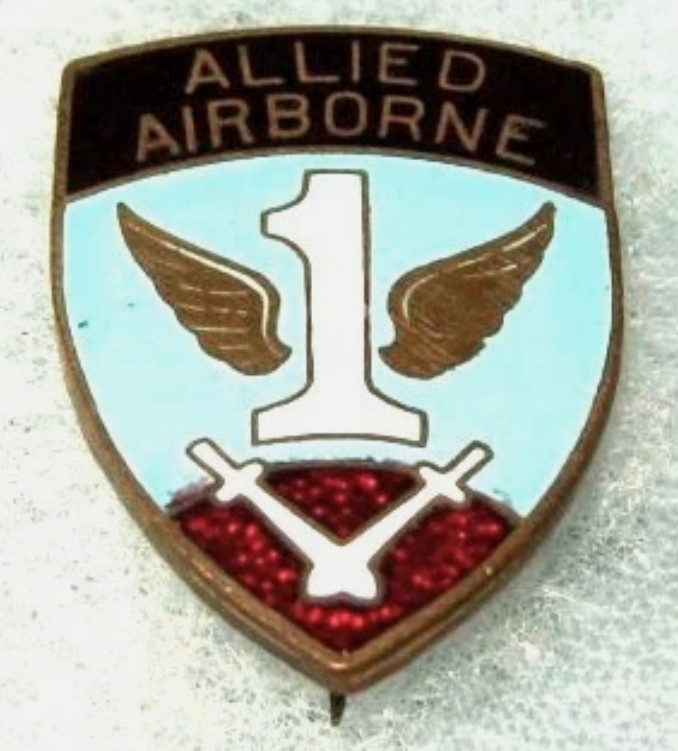 ORIGINAL PINBACK WW2 1st ALLIED AIRBORNE ARMY DI CREST BADGE, NHM