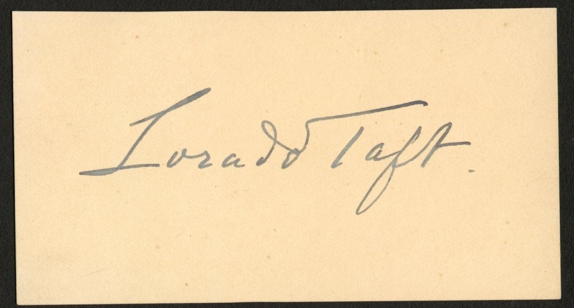 Lorado Taft d1936 signed autograph 2x3.5 cut American Sculptor & Writer ^