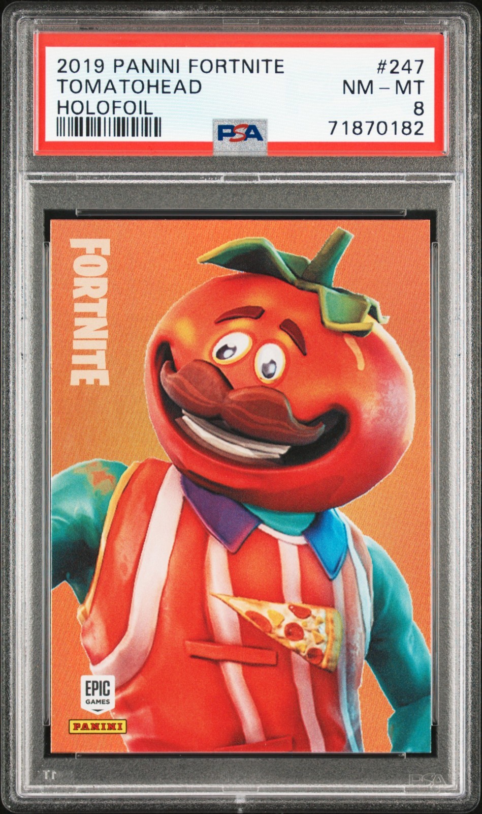 2019 PANINI FORTNITE SERIES 1 USA #247 TOMATOHEAD HOLOFOIL PSA 8 2019 PANINI FORTNITE SERIES 1 USA #247 TOMATOHEAD HOLOFOIL PSA 8