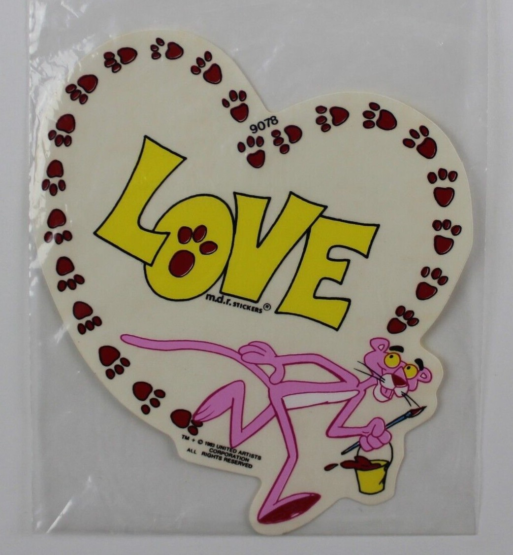 1983 THE PINK PANTHER Big Sticker 14 x 12.5 cm (5.5\