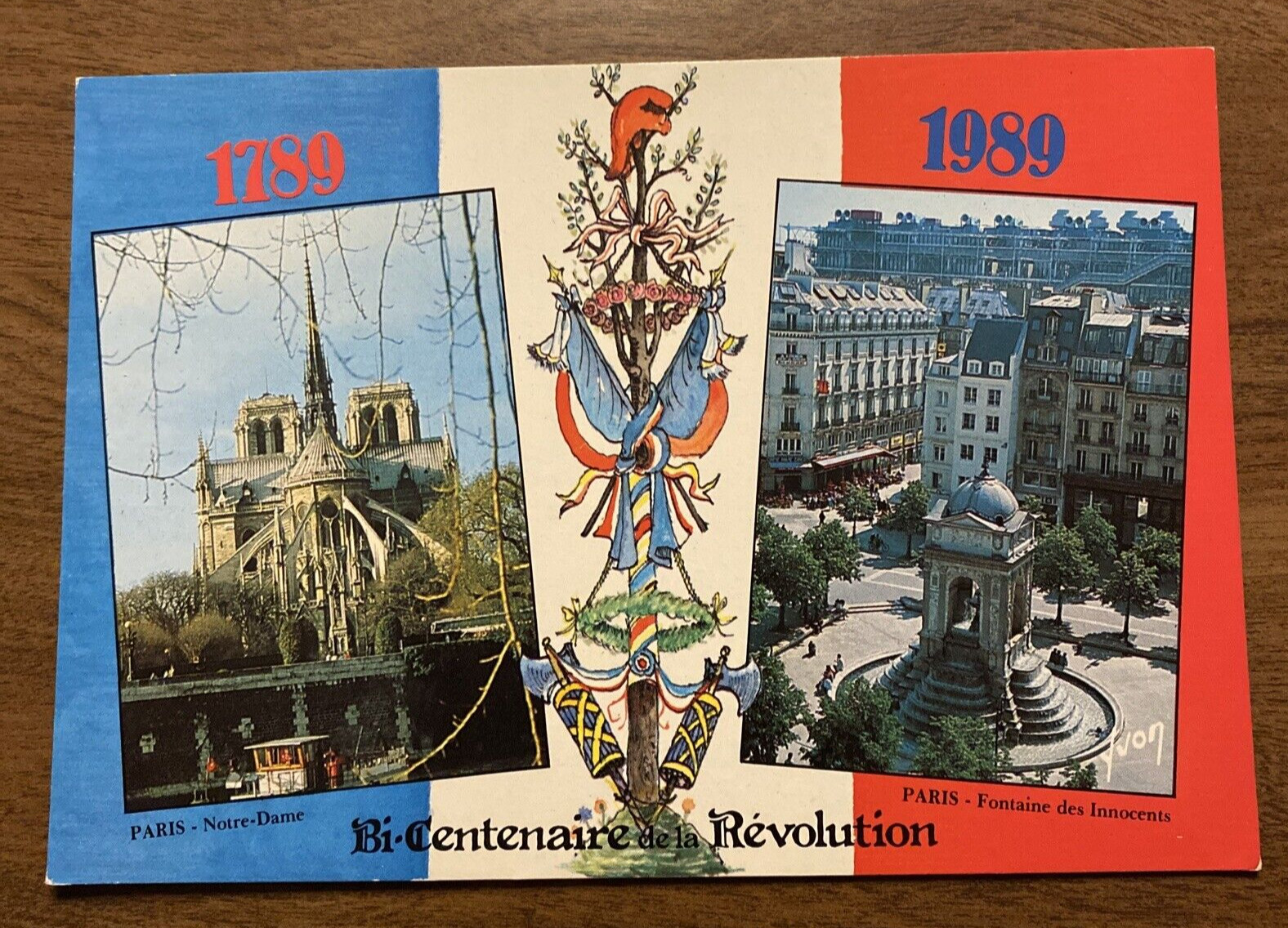 Vintage French Revolution Bi-Centennial 1789 - 1989 Paris France Postcard P9e15