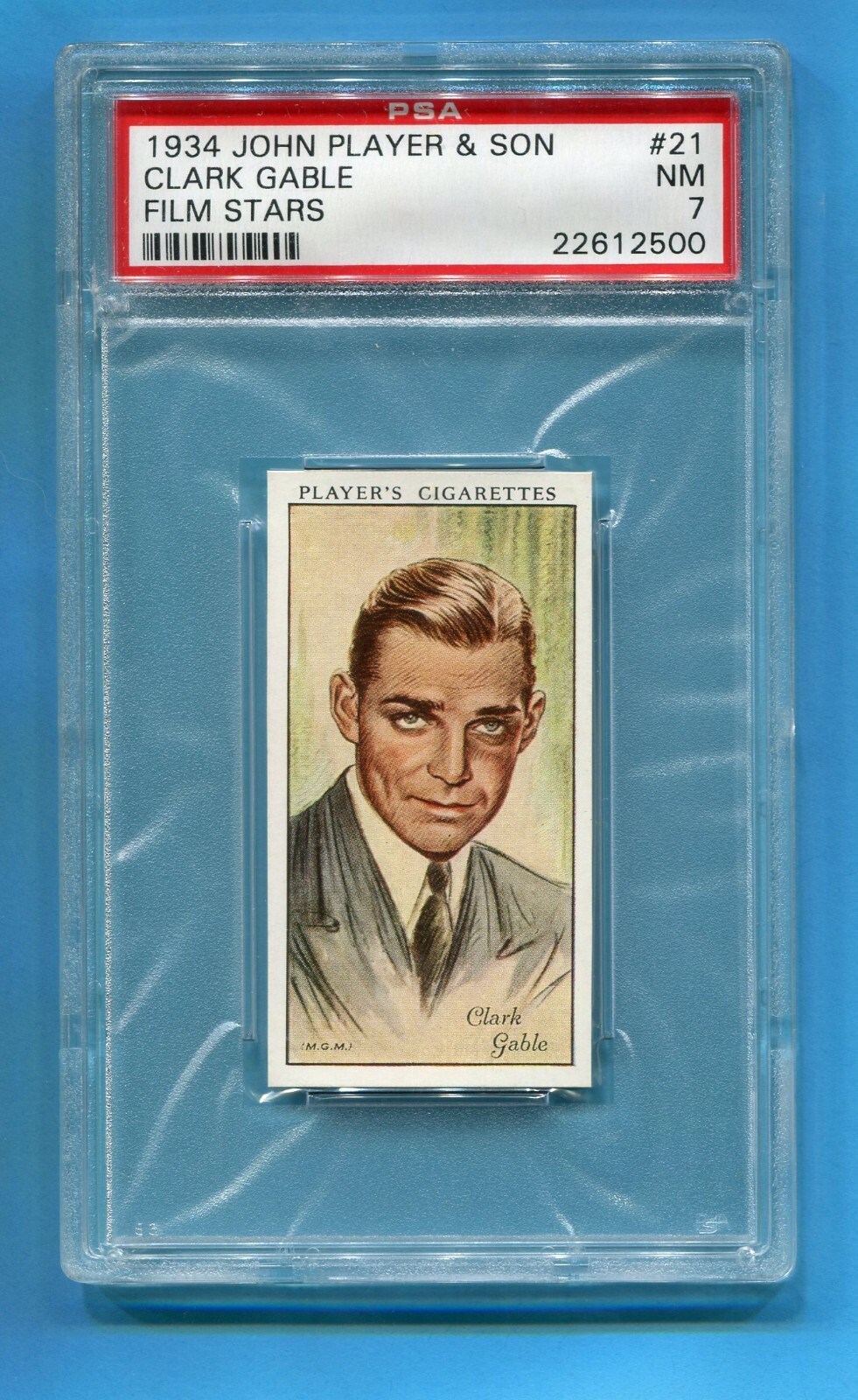 1934 JOHN PLAYER & SONS CIGARETTES FILM STARS SERIES #21 CLARK GABLE PSA 7