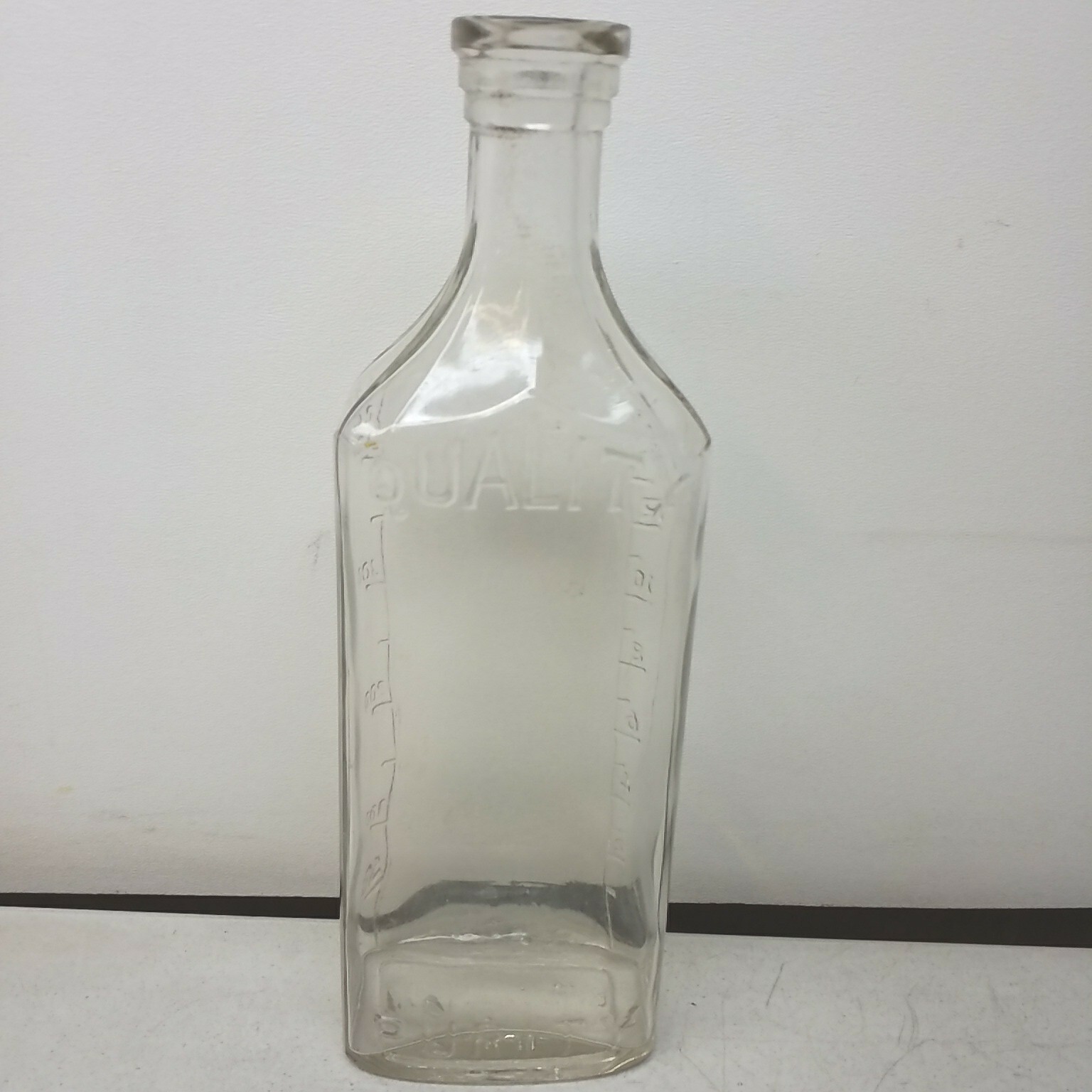 Vintage Apothecary Blue Ribbon Quality Purity 3xvi Glass Bottle Medicine Rx 