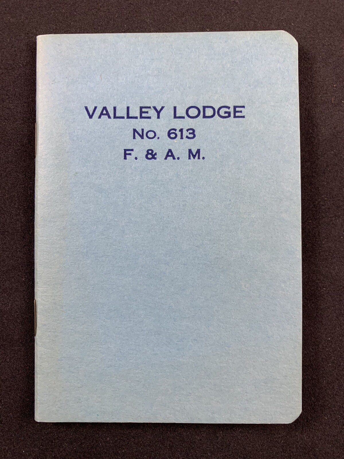 Freemason By-Laws of Valley Lodge No. 613 F. & A. M. w/ Member List  (1949)