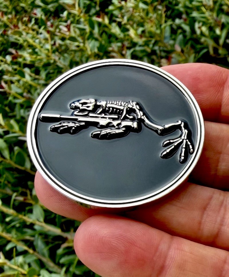 Navy Seal Team 6 VI Six Bone Skeleton Frog Seals Sniper Rifle NSW Challenge Coin