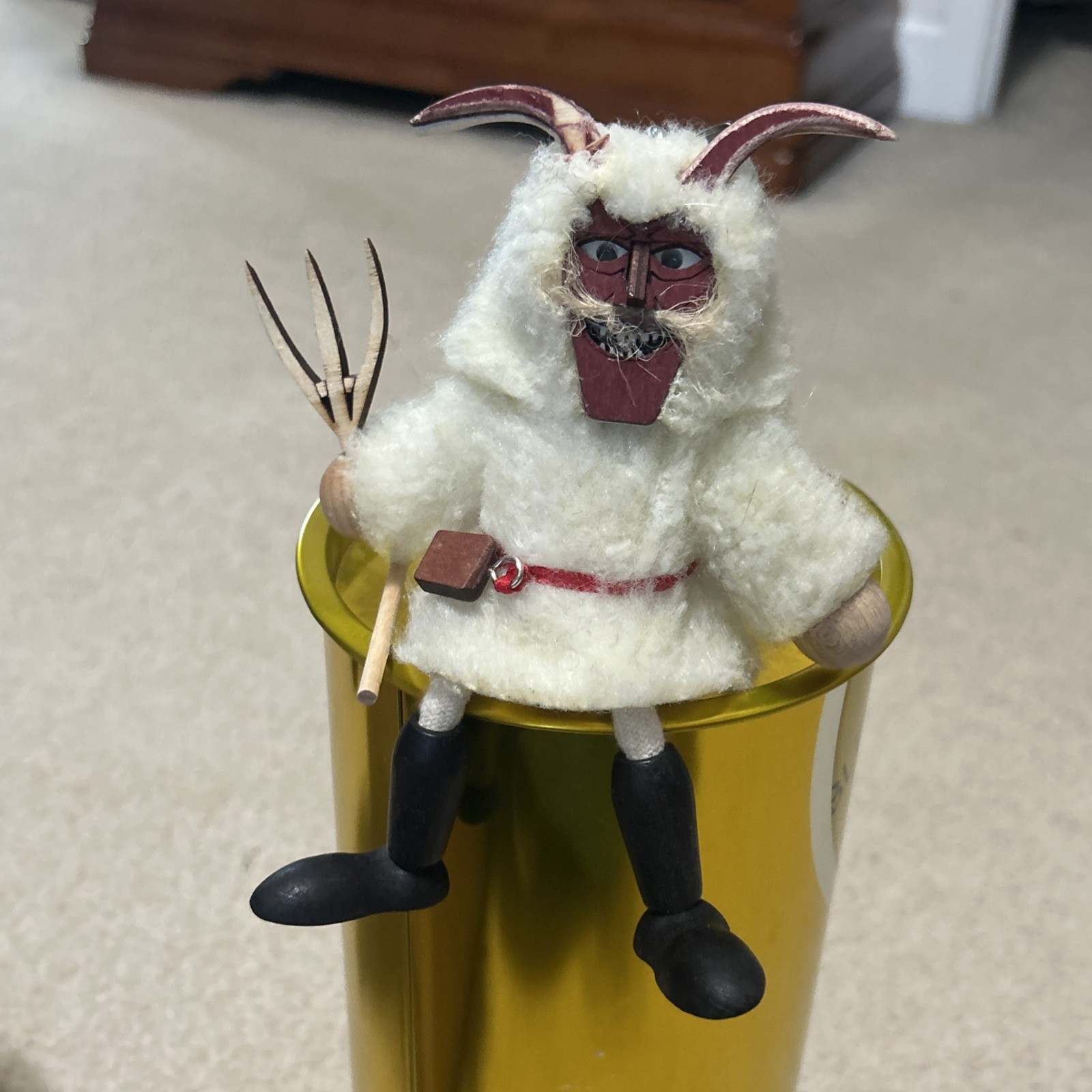 VTG Hungarian Buso Doll Figurine Hanging Ornament Spring Devil Shelf Sitter
