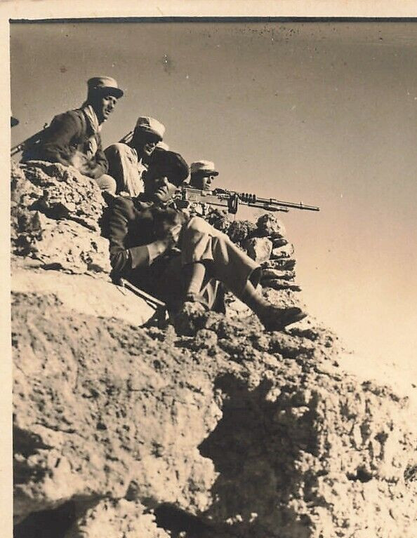 1931 French Foreign Legion Camp Photo Algeria Africa Lt Maftein Gun War  a*Am5e