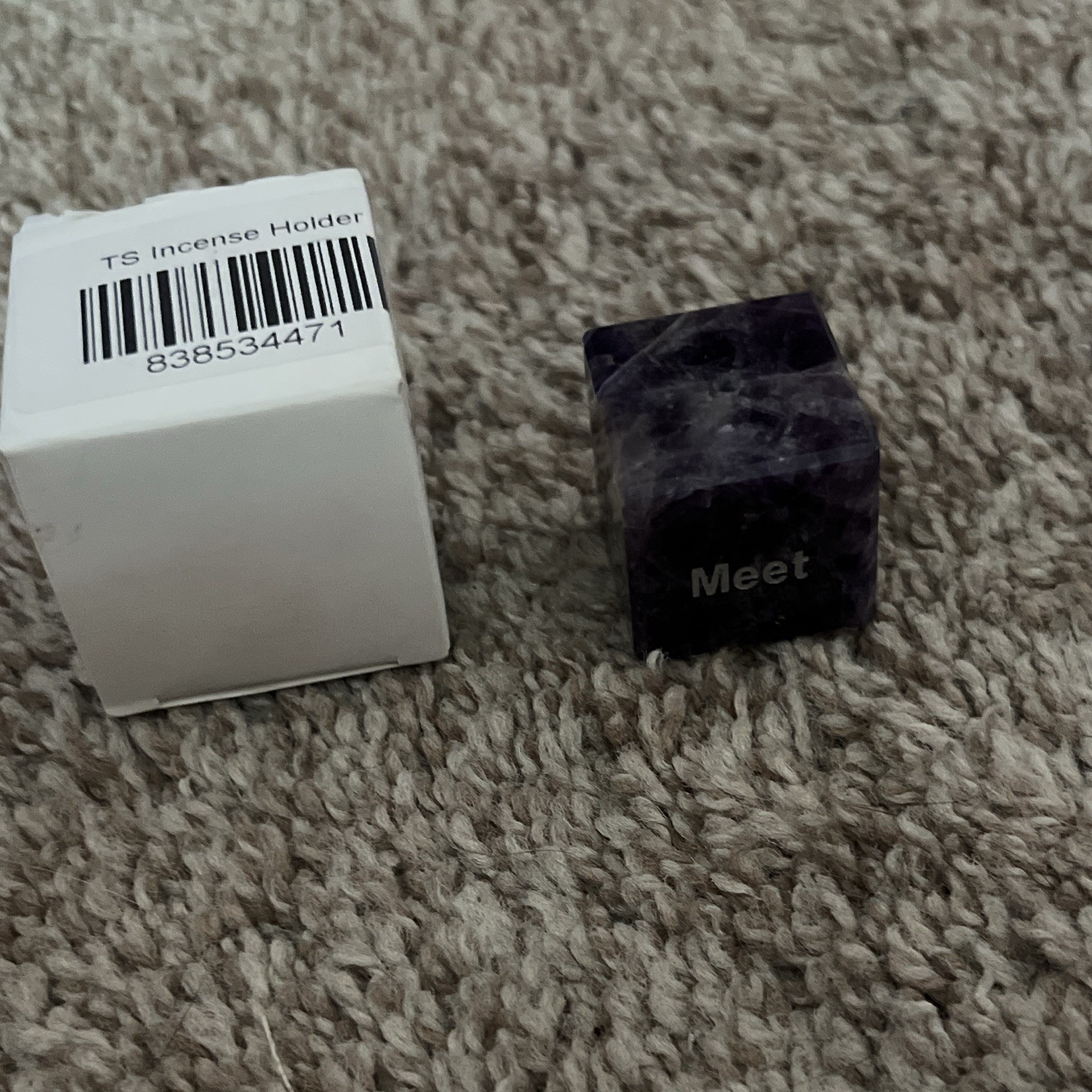 TS “Meet me at midnight” Incense Holder Purple Stone/Crystal Block