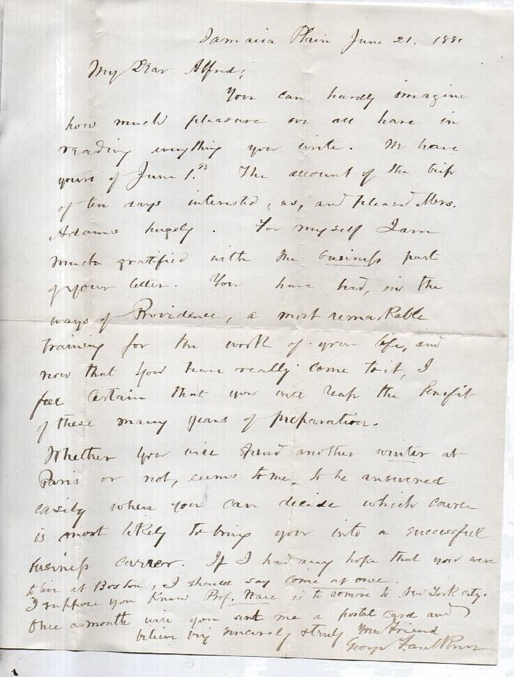 T30-78833. Letter Jamaica Plain Boston June 1881 fr George Samuel Rees to Alfred T30-78833. Letter Jamaica Plain Boston June 1881 fr George Samuel Rees to Alfred
