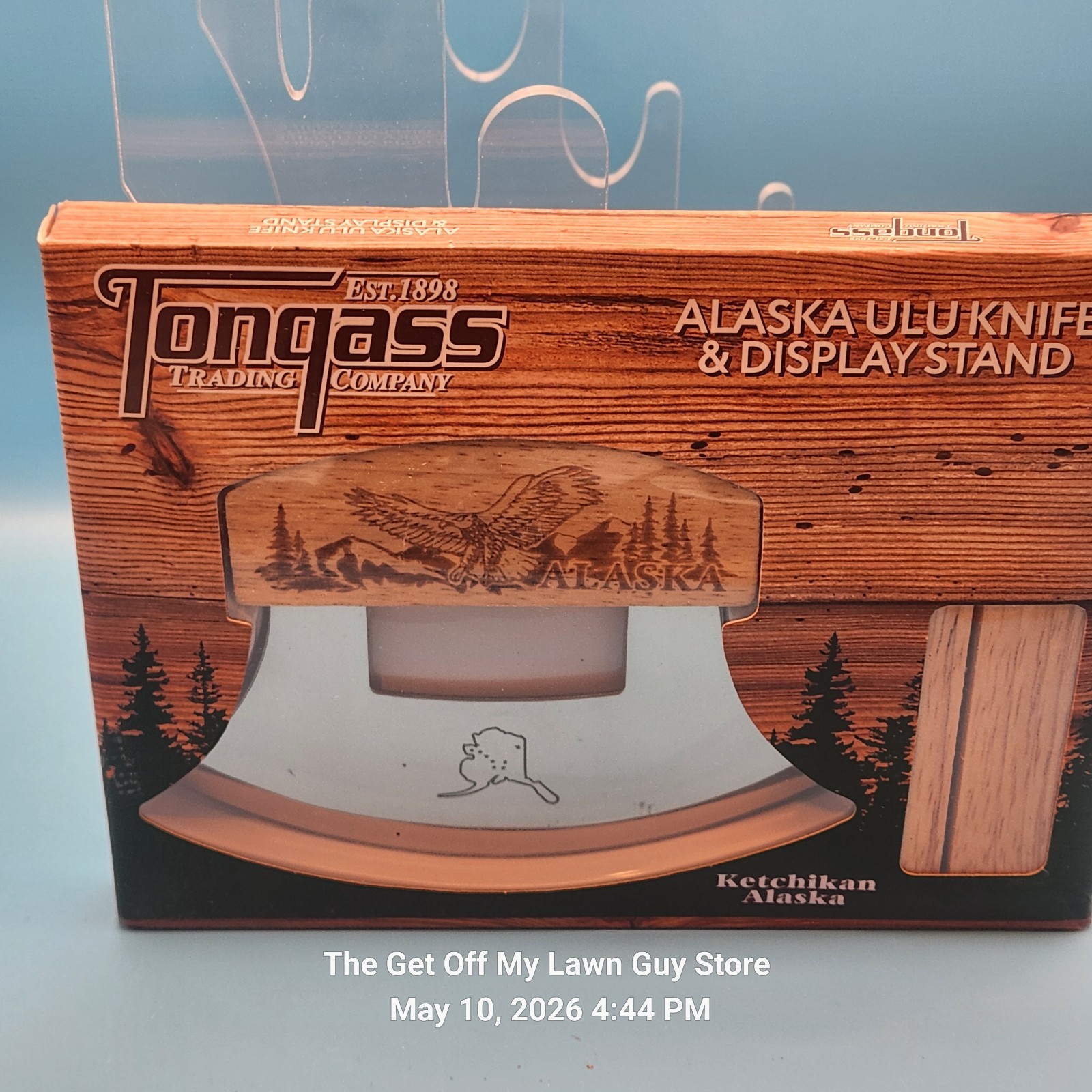 Tongass Trading Alaska Ulu Knife with Eagle Stand Ketchikan New Tool