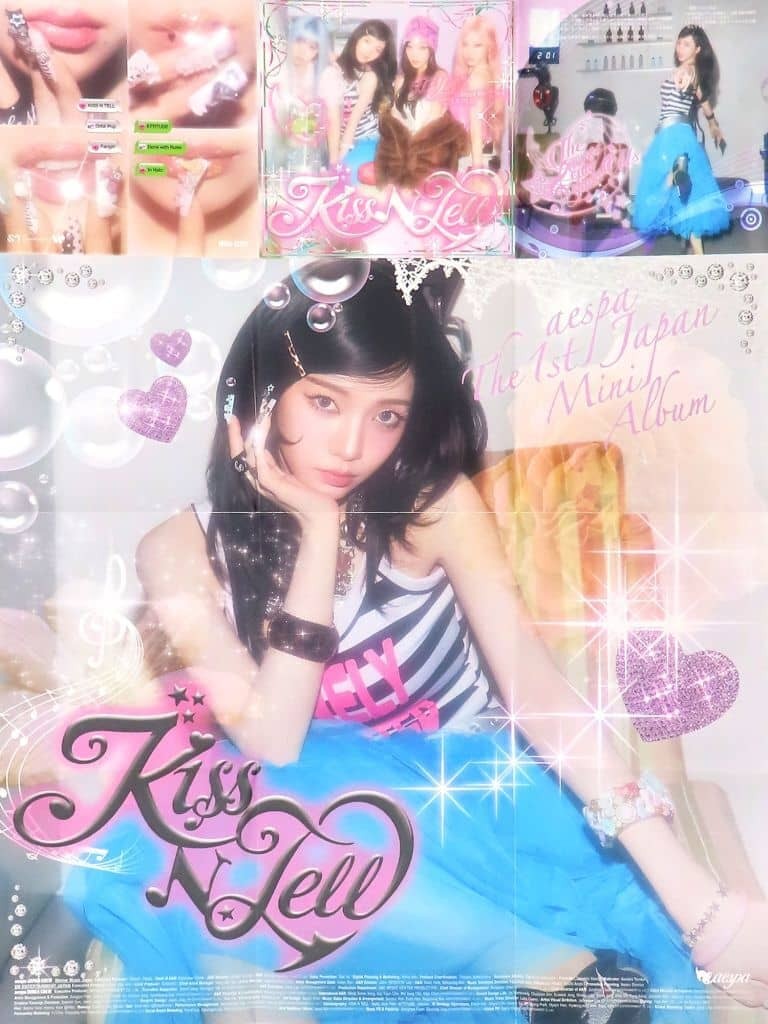 Karina aespa KISS N TELL Poster Ver. CD Enclosed Bonus Folded Poster Japan