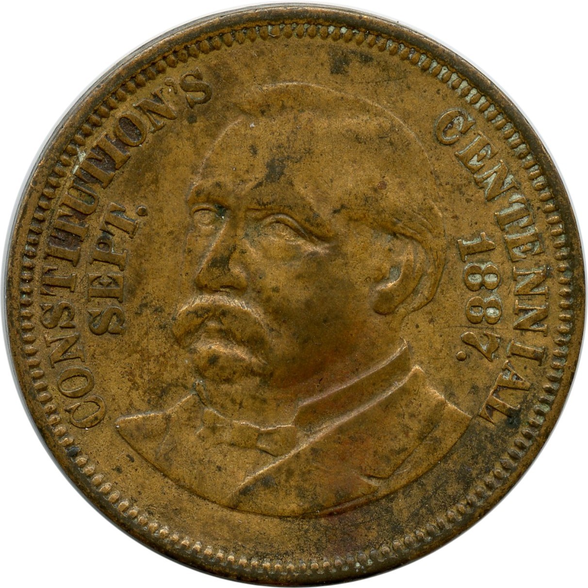 1887 Grover Cleveland George Washington Constitutions Centennial Political Token