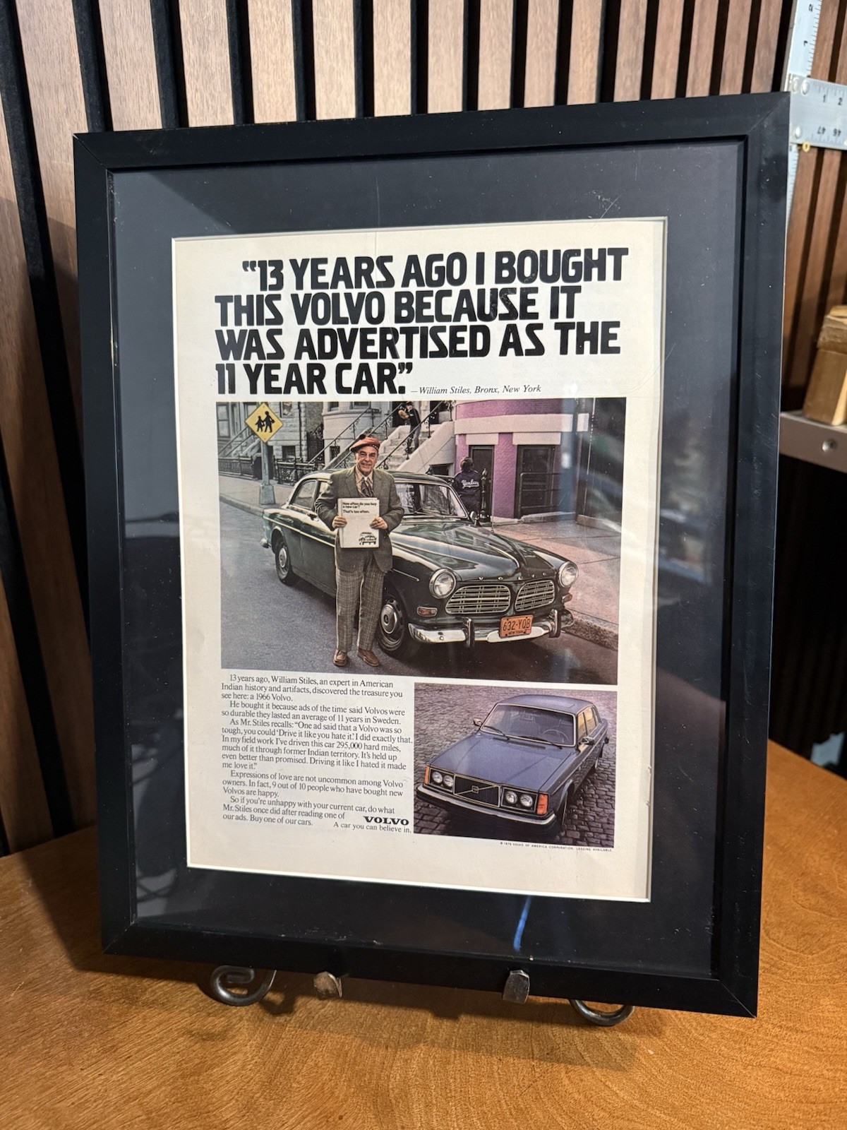 Framed Vintage 1966 Volvo Print Ad
