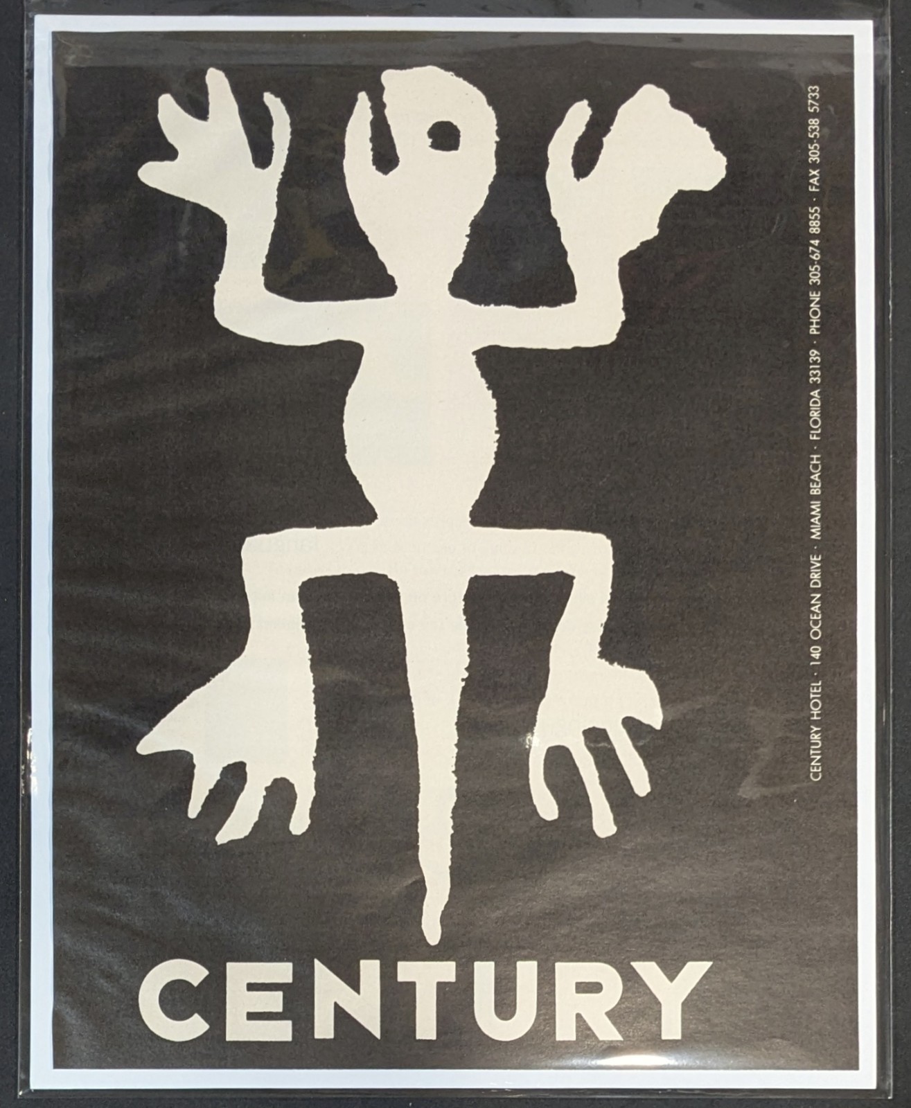 1992 Century Hotel Ocean Drive Miami Beach Large Format Print Ad 13.5