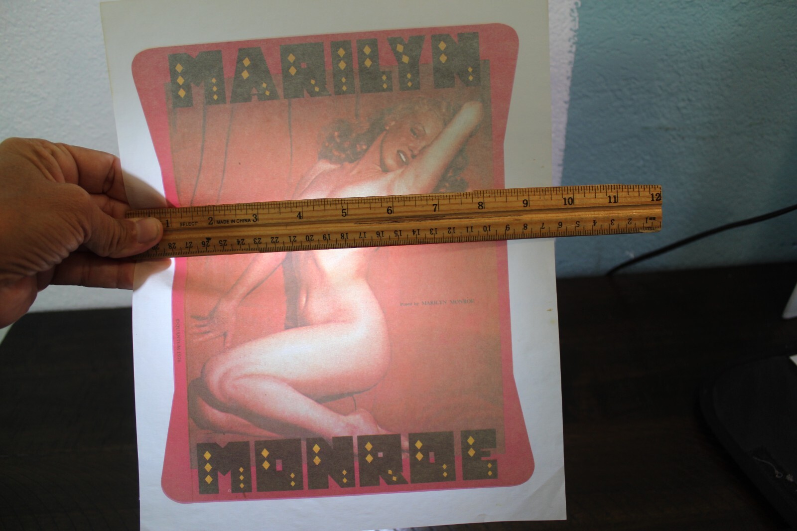 Vintage Rat's Hole Iron On T Shirt Heat Transfer 1976 Marilyn Monroe Nude Pose