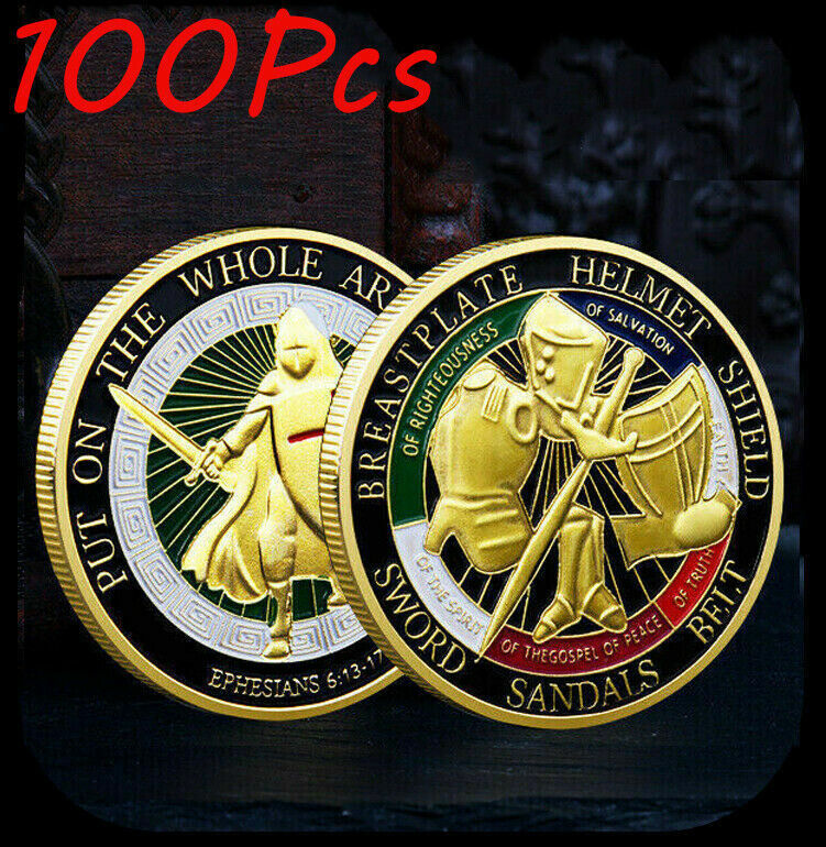 100X Put on the Whole Armor of God Commemorative Collection Coin Challenge Coins 100X Put on the Whole Armor of God Commemorative Collection Coin Challenge Coins