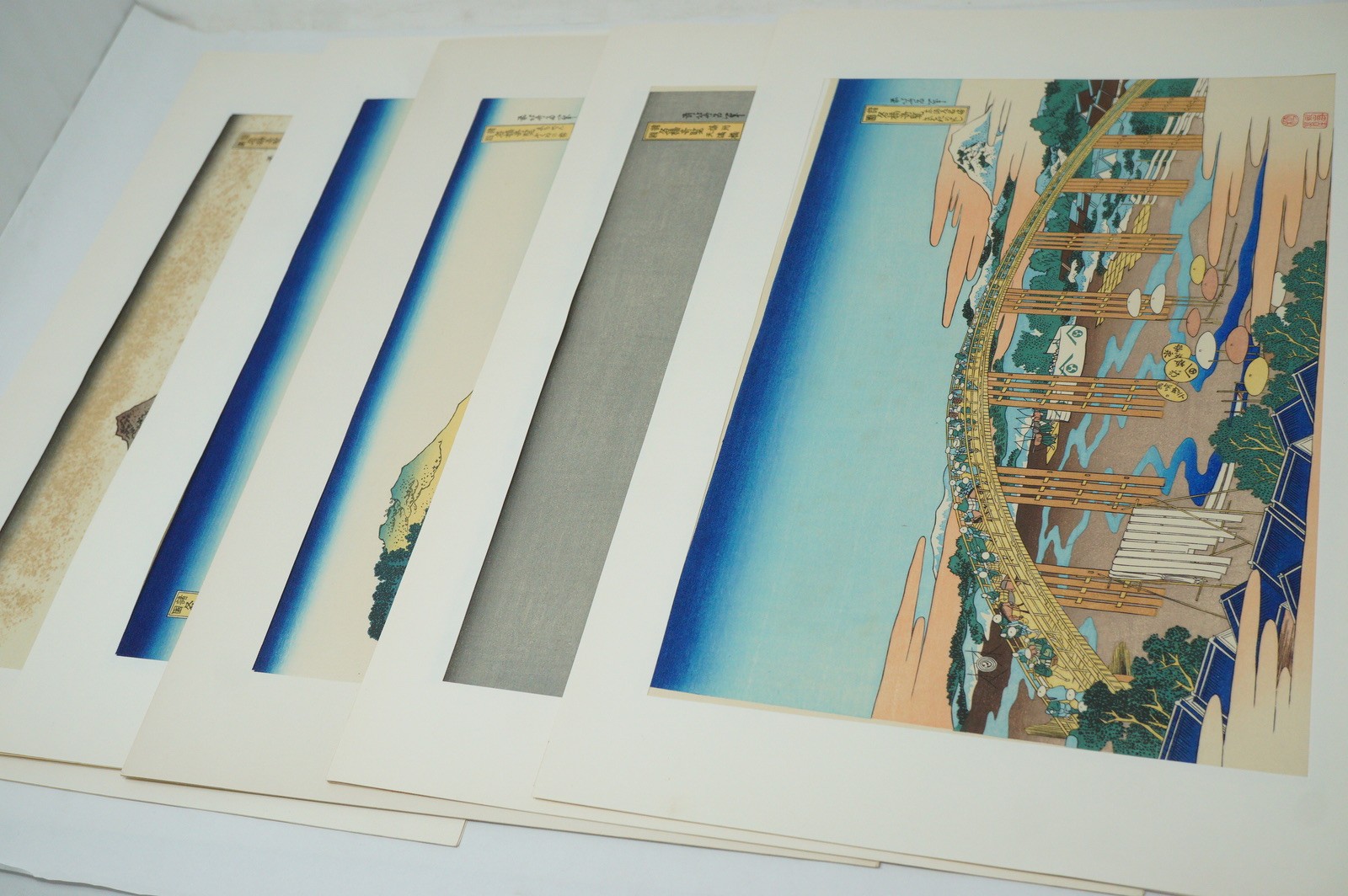 Katsushika Hokusai-6 Bridges of Various Provinces-Woodblock Reprints 0708G3