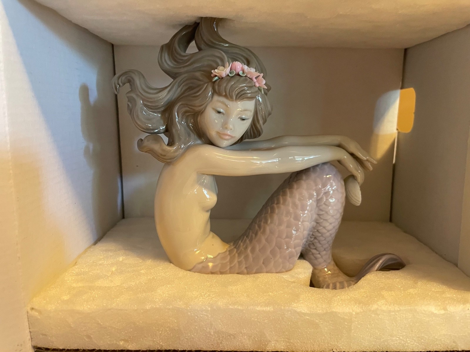 LLADRO ILLUSION MERMAID FIGURINE #1413 Mint W/ OG Box And Wooden Base LLADRO ILLUSION MERMAID FIGURINE #1413 Mint W/ OG Box And Wooden Base