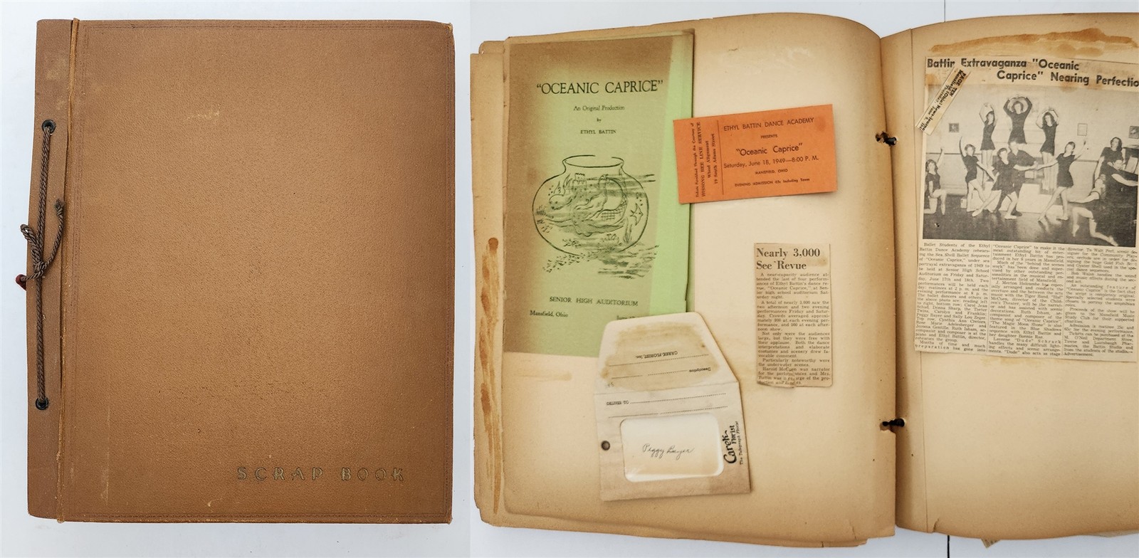 1942-53 vintage DIRECTOR WORKING BALLET PROD SCRAPBOOK mansfield oh ETHEL BATTIN