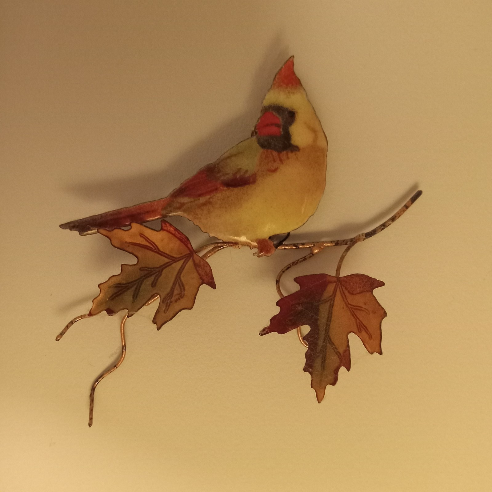 Bovano of Cheshire Female Cardinal with 2 Leaves