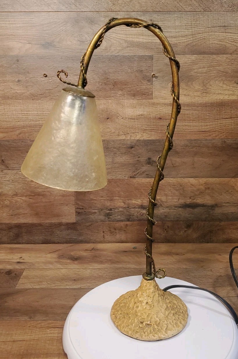 2003 Tarogo Table Lamp Gooseneck 092336 Bronze Shade Fairy Mystical Vintage Rare