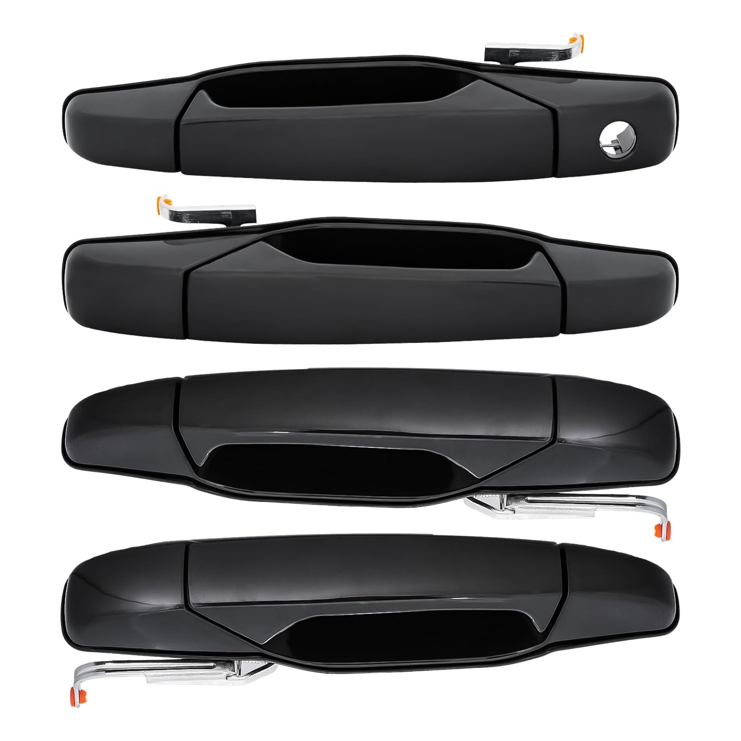 DEAL AUTO ELECTRIC PARTS 4pcs Left+Right Front+Rear Side Black Exterior Door ...