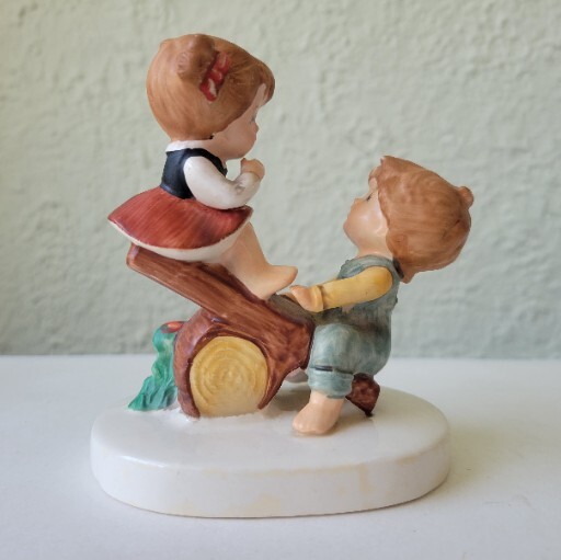 Vintage Lefton China 07821 Boy and Girl on Seesaw Figurine Collectible 4 1/2