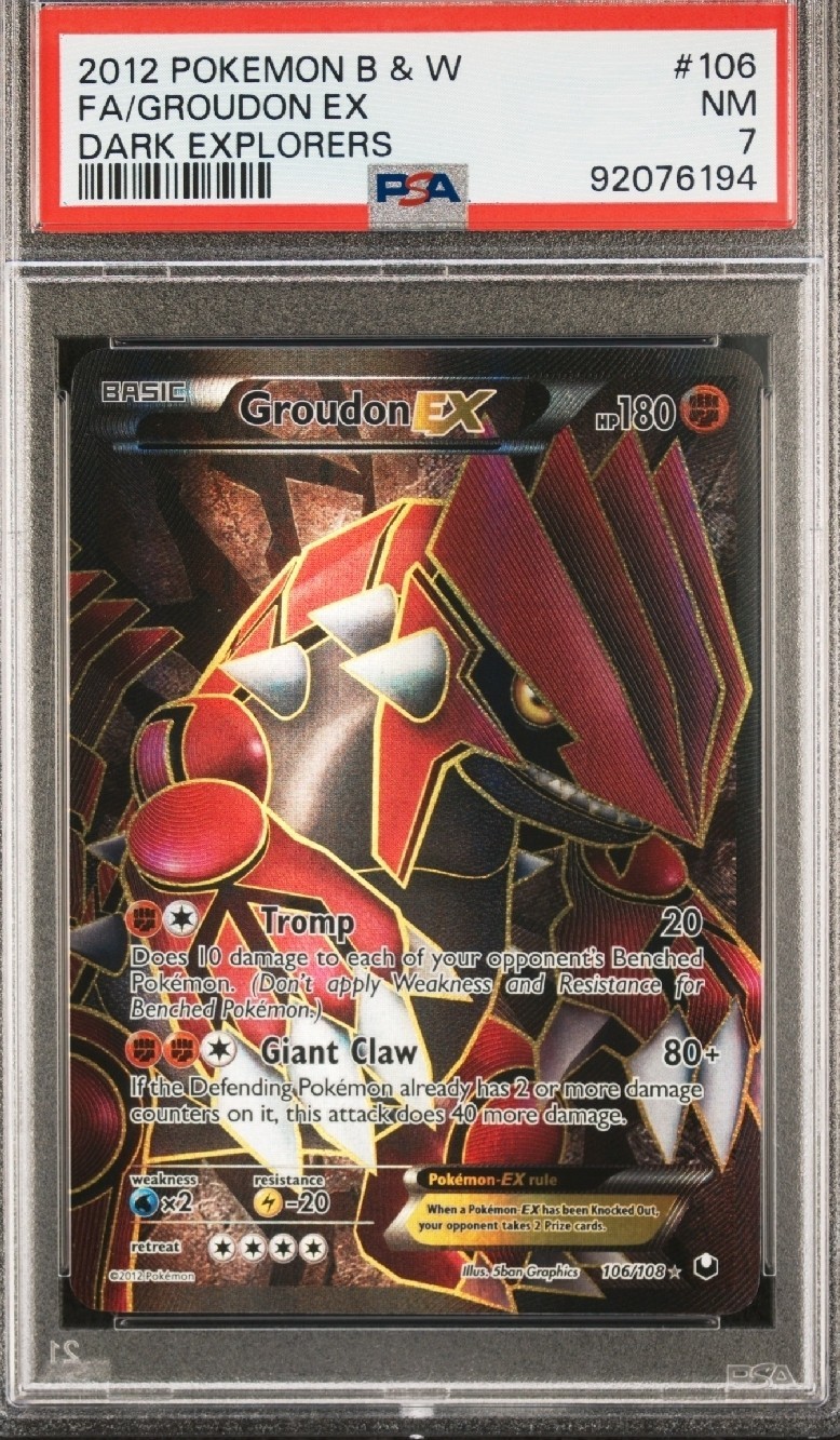 Pokemon Groudon EX Full Art Dark Explorers 106/108 PSA 7