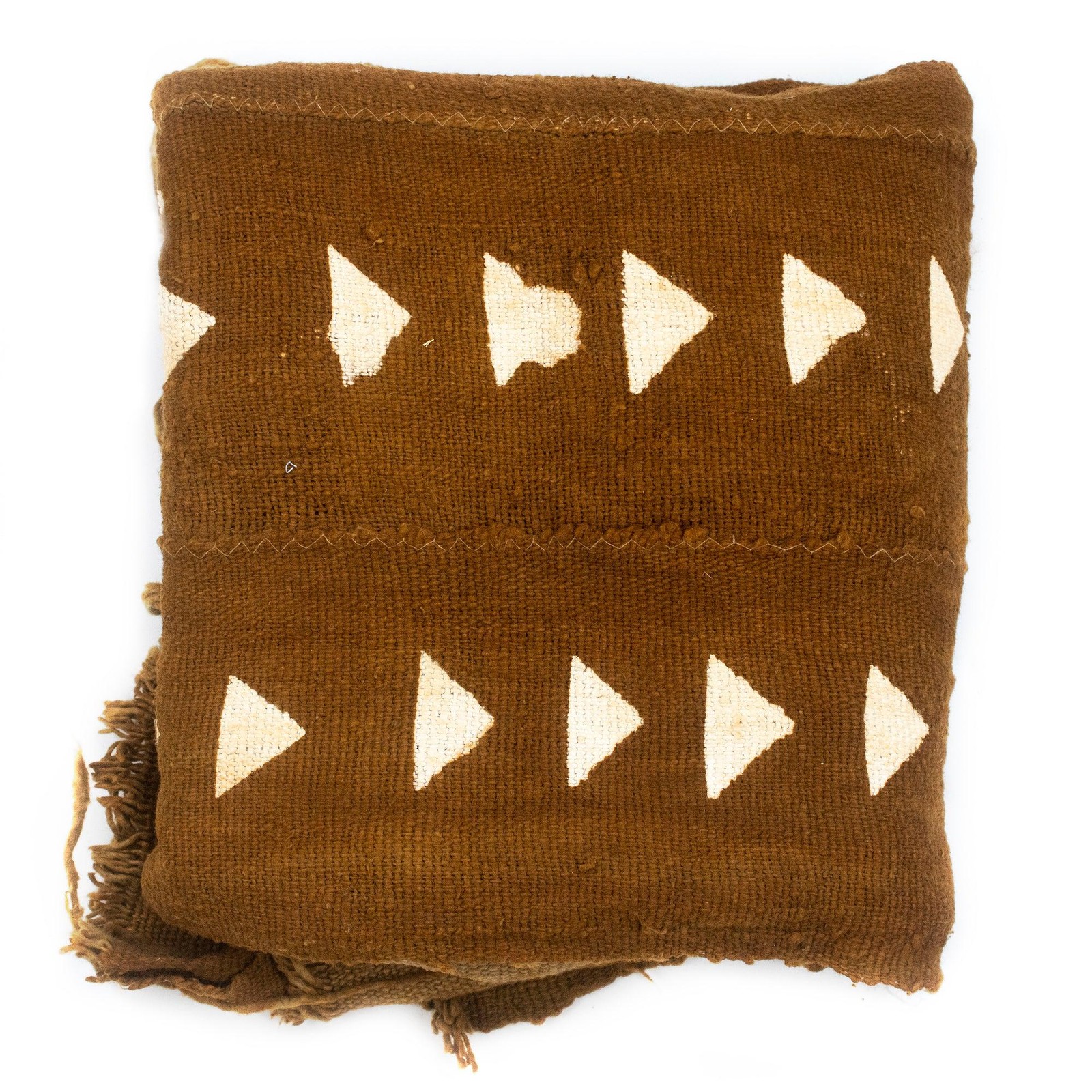 Caramel Brown Bogolan Mali Mud Cloth Arrow Design African Cotton Handmade