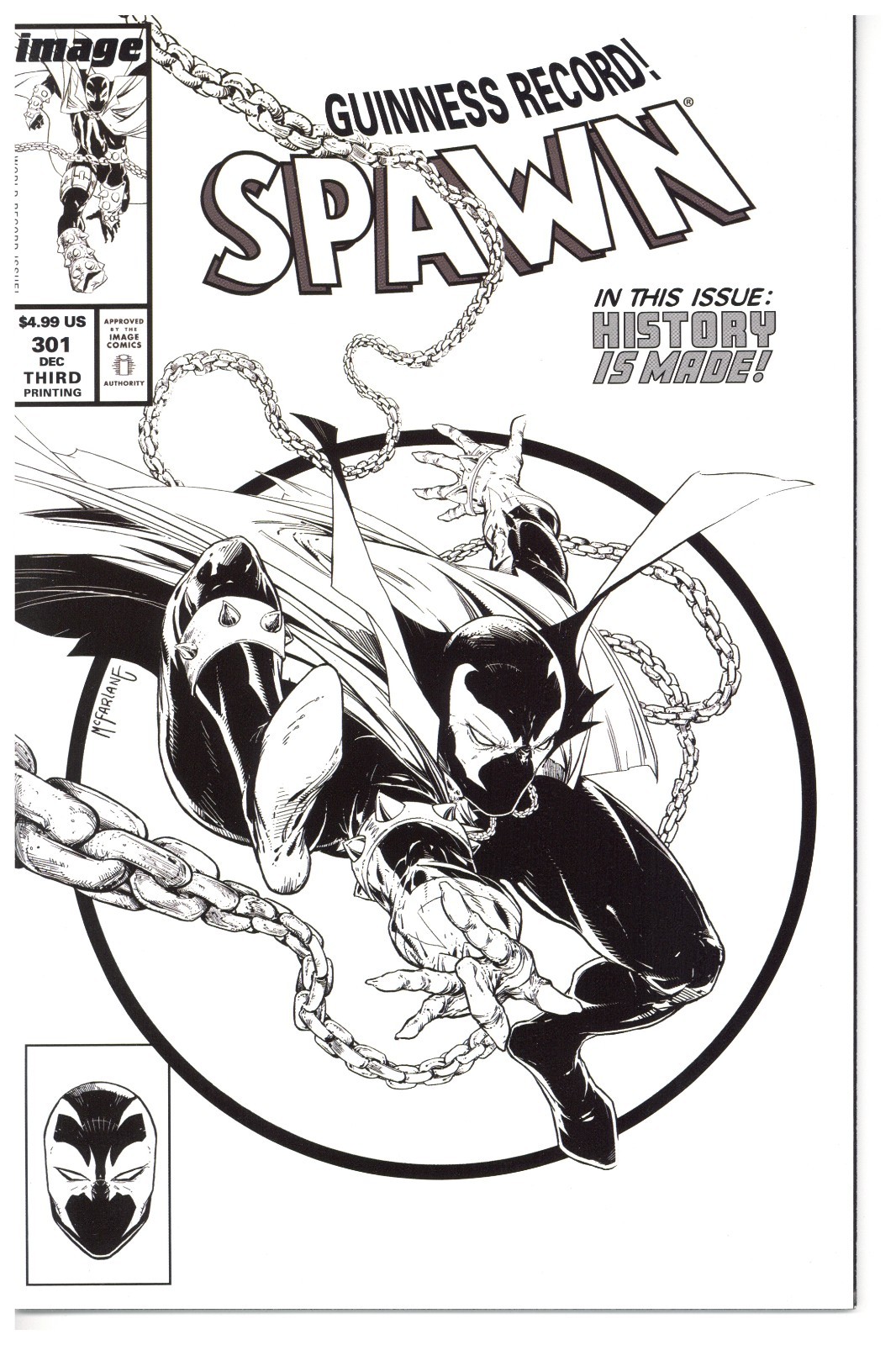 Spawn #301 3rd Third Print Cover Todd McFarlane 2019 History Making ASM 300 Hom