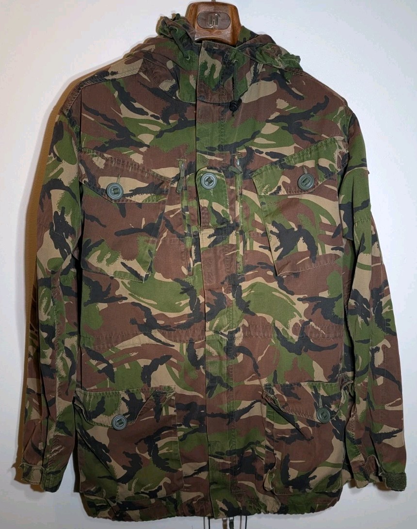 Vintage British Army DPM Camo Smock Combat Jacket Hooded Size 190/104 Woodland