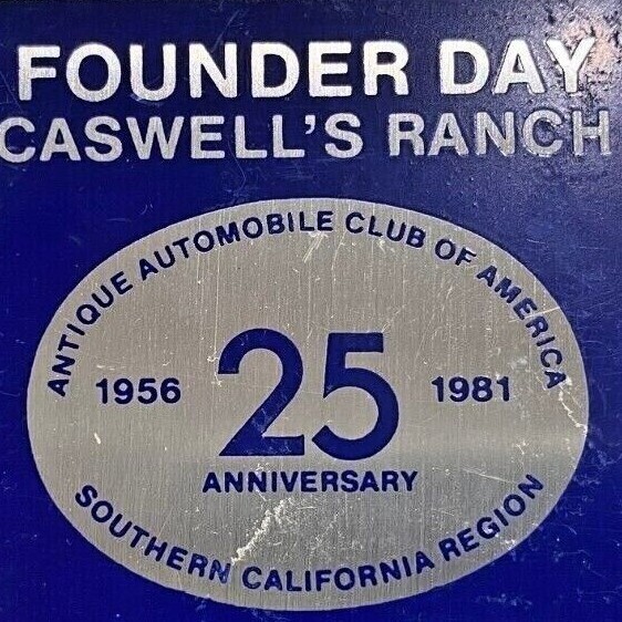 Vintage 1981 Founder Day Caswell\'s Ranch Antique Car Show Meet Club AACA Plaque