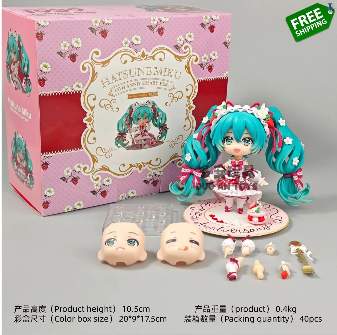 Hatsune Miku Strawberry Cake Nendoroid 1939 PVC Figure 15th Anniversary Model To