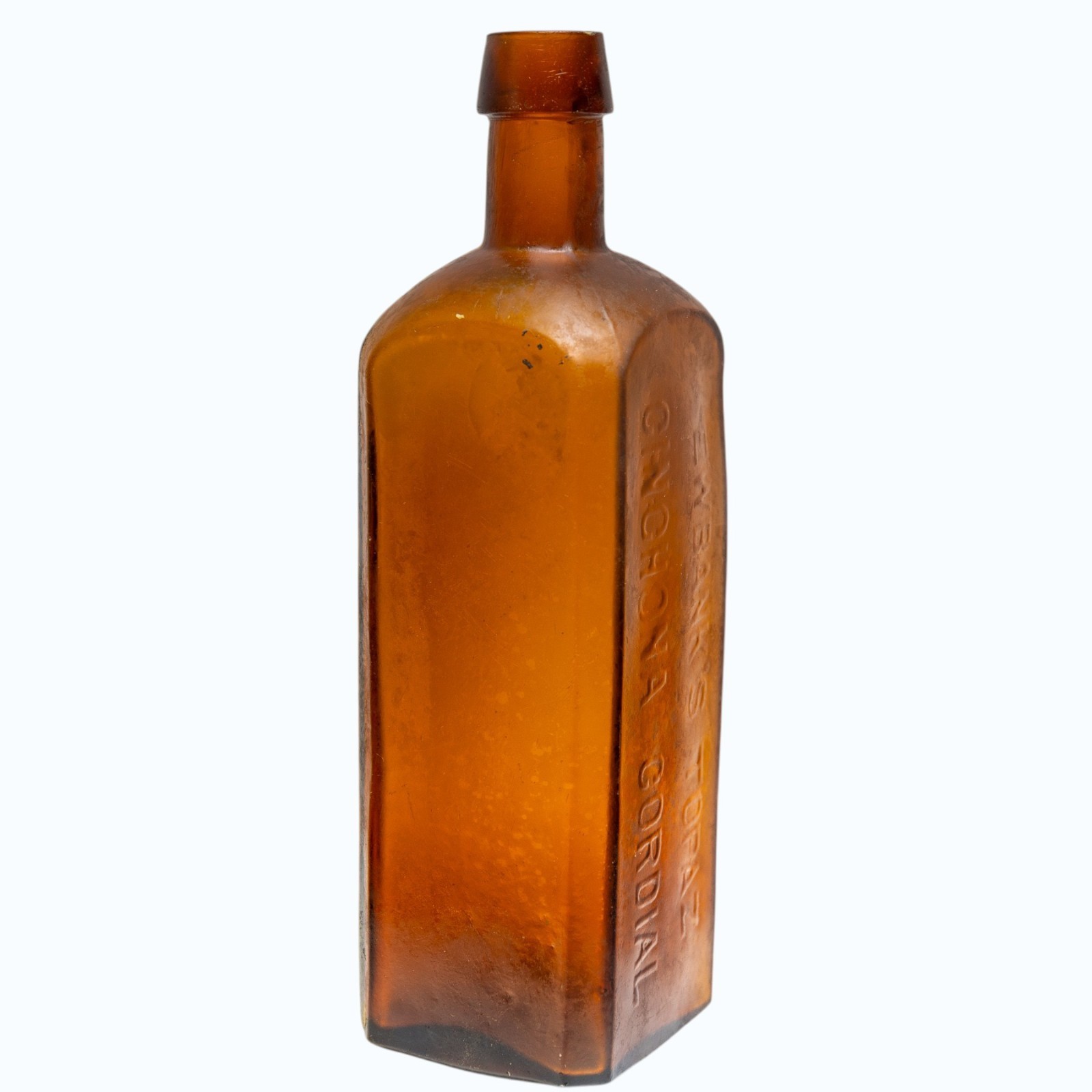 Rare Ewbank\'s Topaz Cinchona Cordial Amber Medicine Bottle c1885 9.5\ Rare Ewbank\'s Topaz Cinchona Cordial Amber Medicine Bottle c1885 9.5\