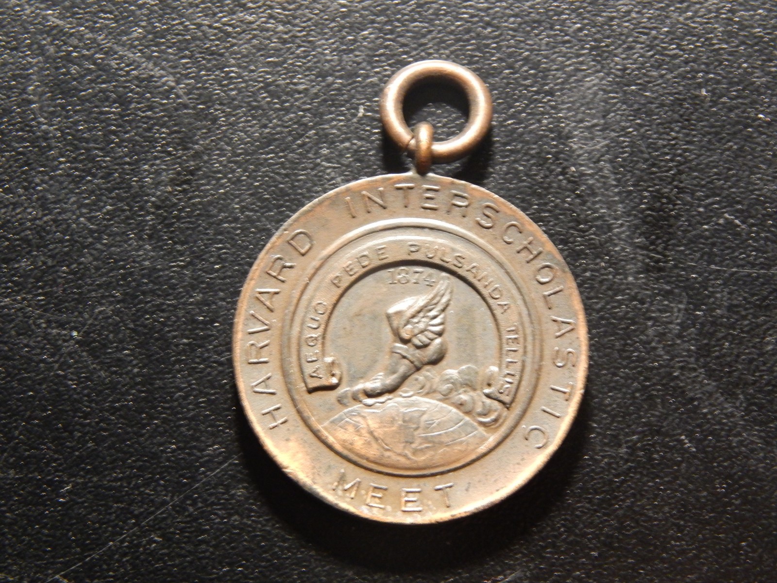 Vintage 1908 Harvard Interscholastic Meet 12lb Hammer Throw Medal -  bb357cxx