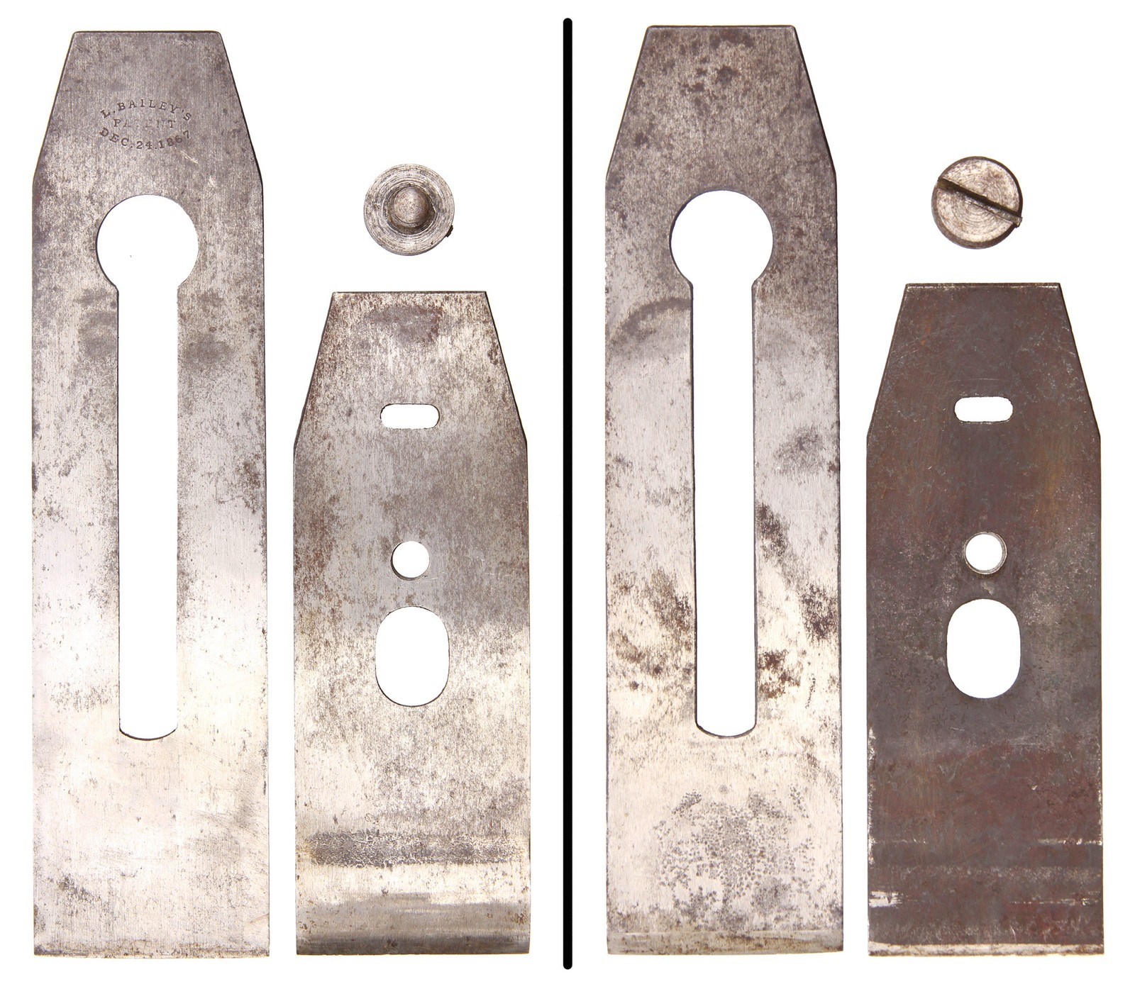 Early Stanley Iron & Chip Breaker Bailey 1867 Pat. - No. 22 & 23- mjdtoolparts
