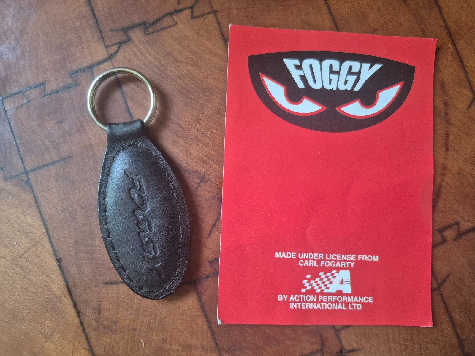 NOS Vintage Ducati Foggy Black Leather Key Fob Ring 2002 Fogarty NEW NOS Vintage Ducati Foggy Black Leather Key Fob Ring 2002 Fogarty NEW