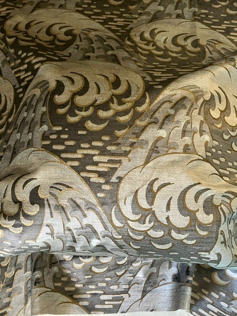 5 YDS $389 Kravet Couture Velvet Kaiyou Pewter Chinoiserie Asian Fabric