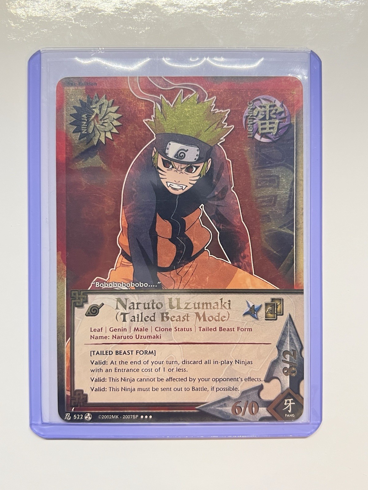 Naruto CCG Naruto Uzumaki (Tailed Beast Mode) Card 522 Super Rare English Foil