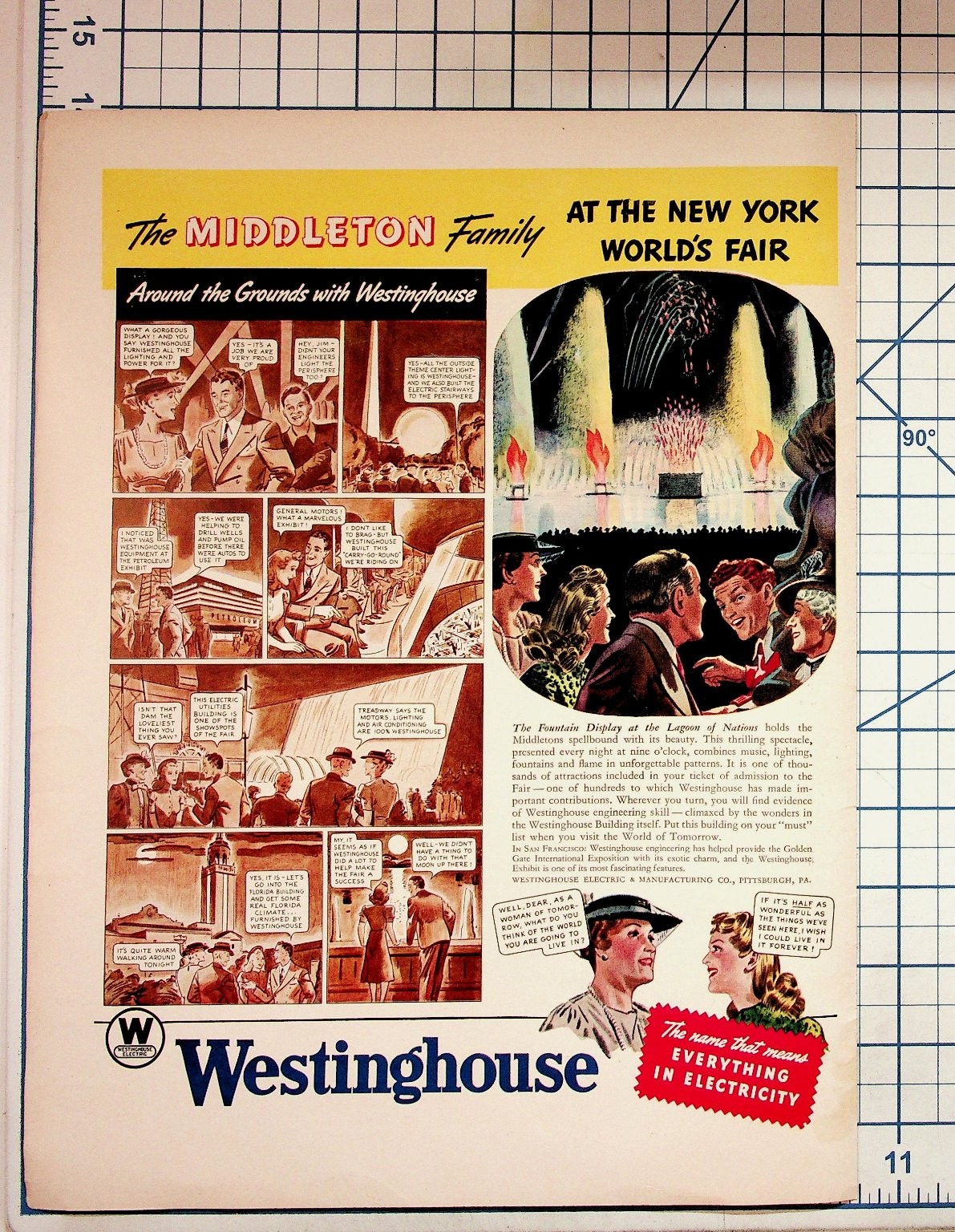 1939-40 Westinghouse Ad New York World's Fair Golden Gate Expo Ephemera