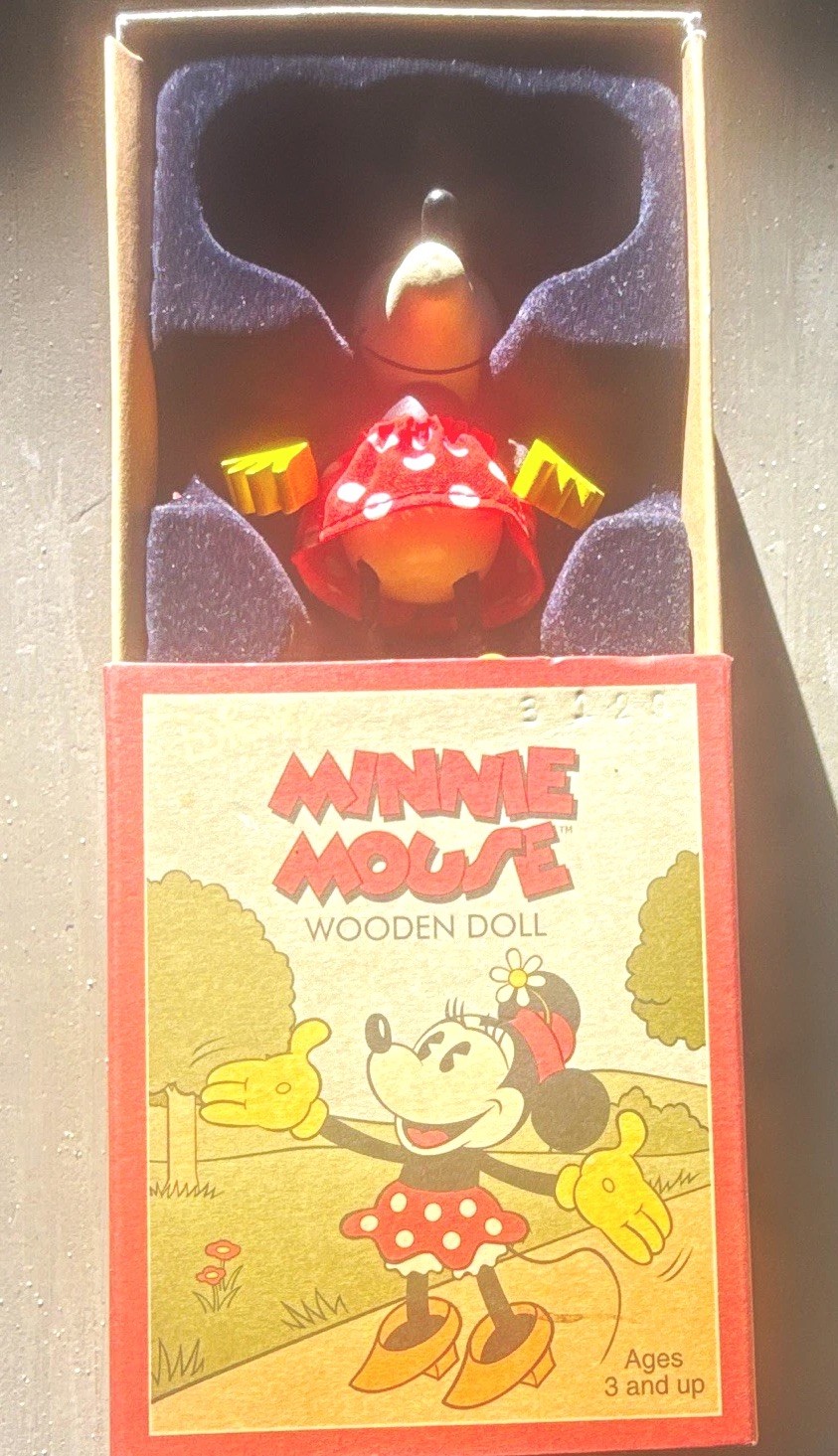 Vintage-Style Disney Minnie Mouse Wooden Doll by Schylling - Retro Collection