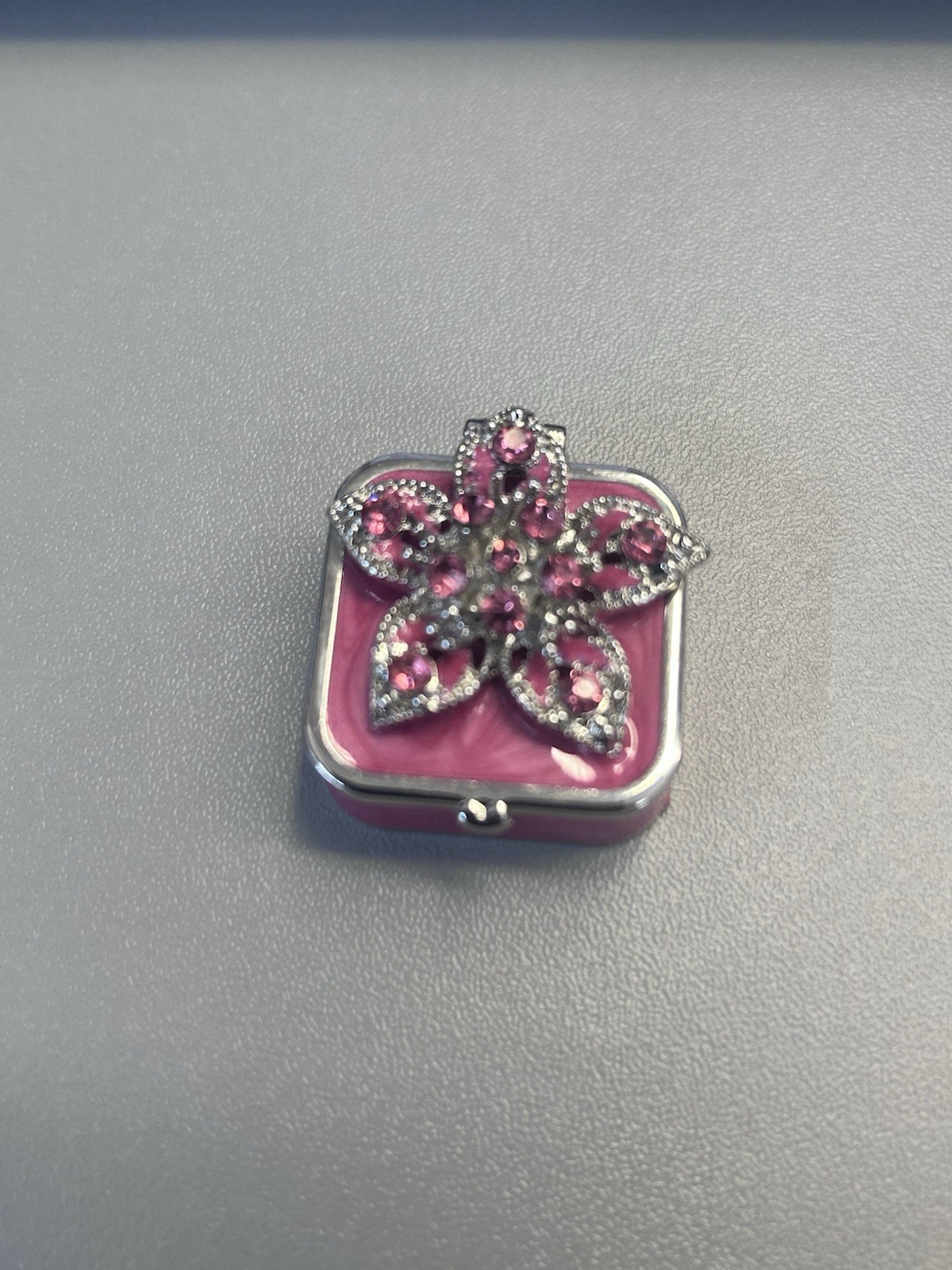 Papyrus Pink Jeweled Flower Trinket Box