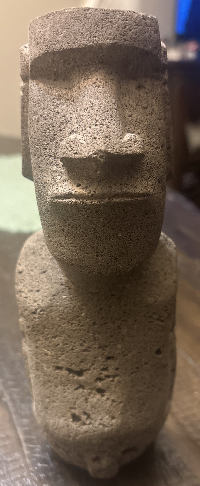 Vtg Hoa Hakananai'a Statue Lava Rock Easter Island Genuine Rapa Nui Carving 8”